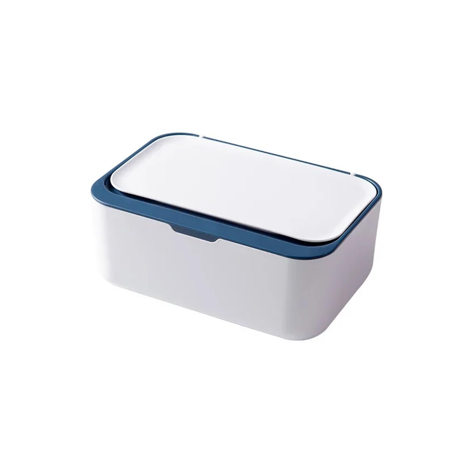 Tissue Box Wet Wipes Dispenser with Lid Dustproof Tissue Storage Box for Home Office Wet Tissue Mask Storage Box Kitchen Organizer(White Blue)