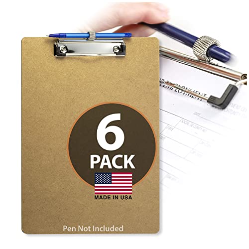 Porte-blocs en bois Officemate (lot de 6) format lettre avec clip discret et porte-stylo