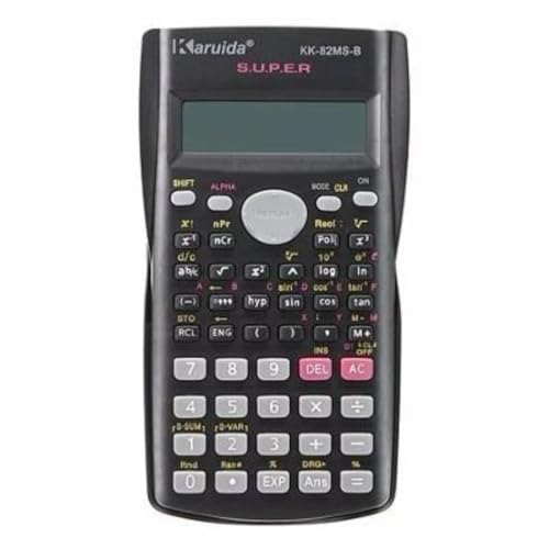 Calculadora Científica 82MS Preta Com 240 Funções E Display De 12 Dígitos Com Visor 2 Linhas