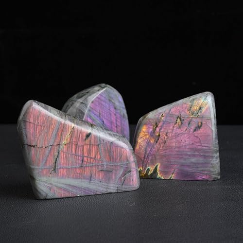 Labradorite violette brute et pierre de lune, quartz de décoration - 2
