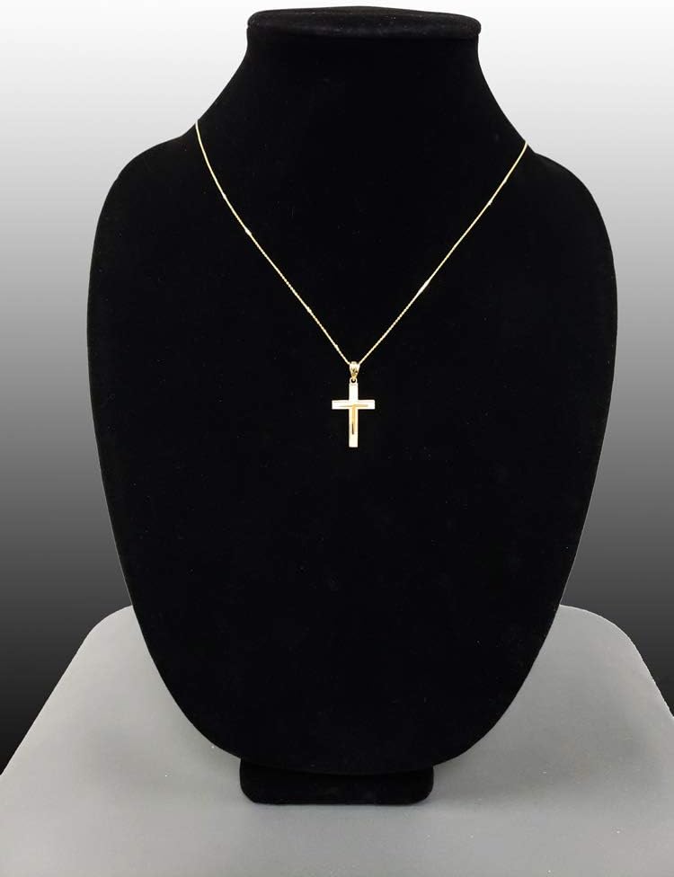 14K Yellow Gold Inner Cross Pendant Necklace - Image 2
