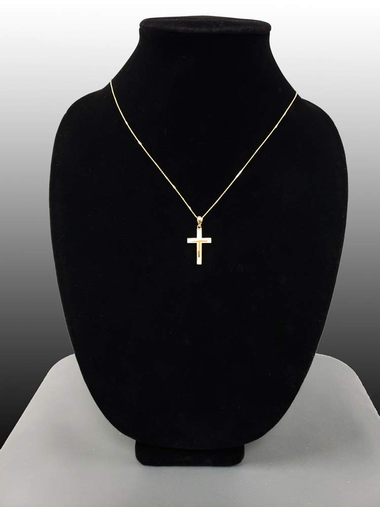 Amazon.com: 14K Yellow Gold Inner Cross Pendant Necklace (16