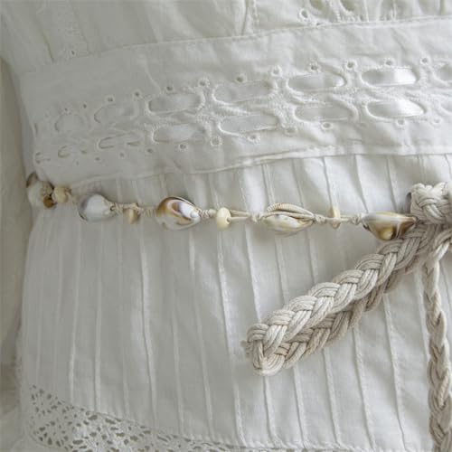 Girl Waist Chain Casual Tie Belt Vintage Shells Waist Ceinture Girl Lady Belt Elegant Woven Seashells Western4