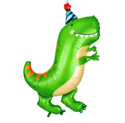 Ovanda Dino Luftballon XXL 63x87cm Dino Deko Kindergeburtstag Stehend Folienballon T- Rex Luftballon Dino Dschungel Deko Junge Mädchen Babyparty Thema Dekorationen