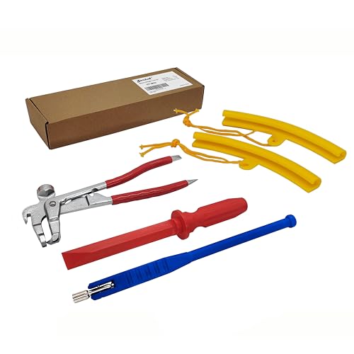 ZERINT Tyre Repair Tools, Wheel Weight Tool Kit - 2pcs Rim Protector, 1pc Scraper, 1pc Balance Weight Plier,1pc Valve Stem Puller for Car, Trucks, ATV, SUVs