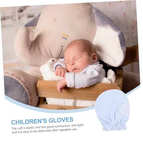BESPORTBLE 5Pairs Mittens Comfortable Cotton Scratch Protection Gloves for Boy Girl Unisex Design for Months White Color Supplies2