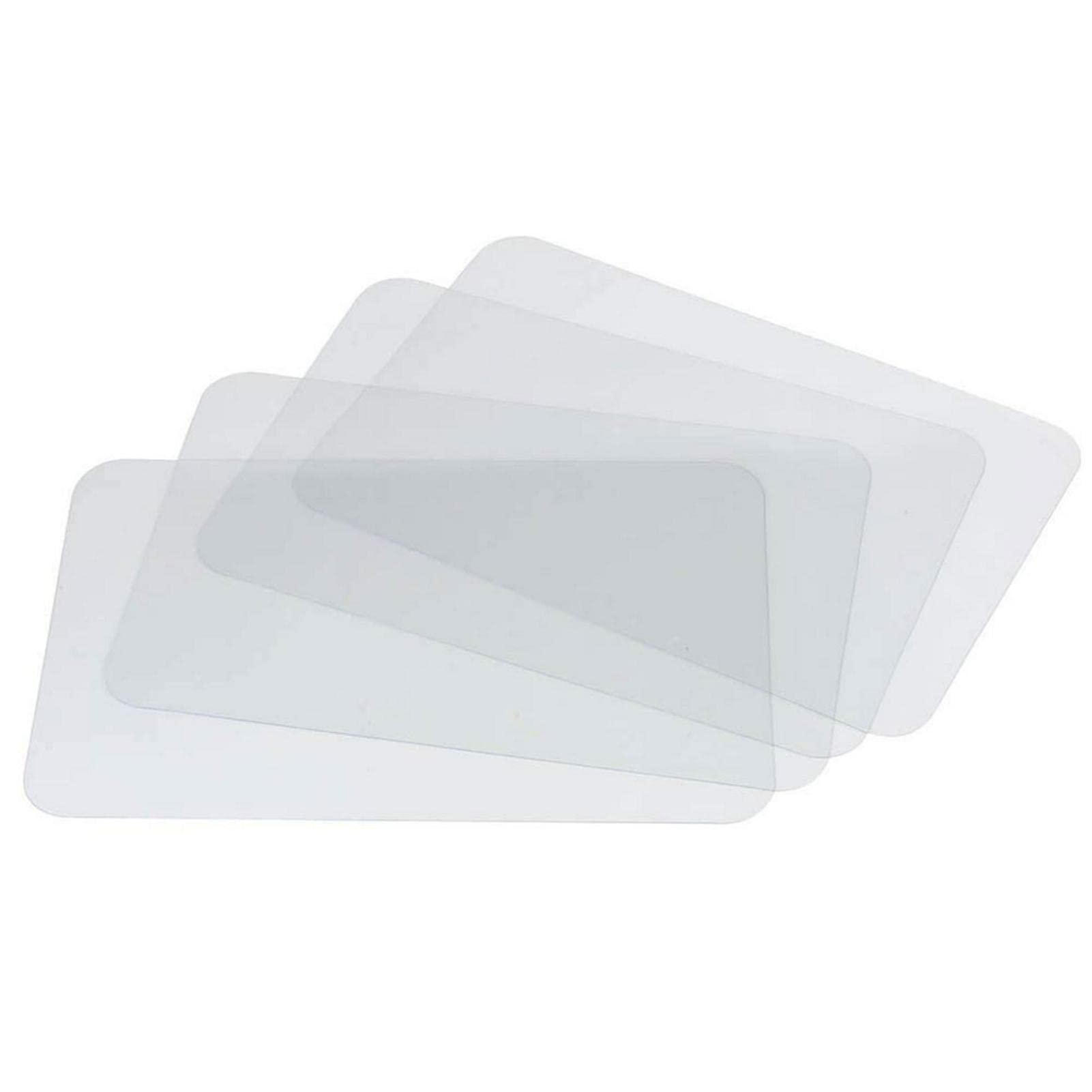 Hahhhha 4 Pcs Clear Place Mats, Pvc Table Protector Table Cover, Transparent Plastic mats Set for Dining Table, Keeps Table or Desktop Cloth Cleaner, Washable, Heat Resistant(Transparent)