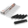 QuliMetal Grill Parts Bundle for Weber Genesis II 300 Series, 5-Pack Porcelain-Enameled Flavorizer Bars and Stainless Steel Warming Rack