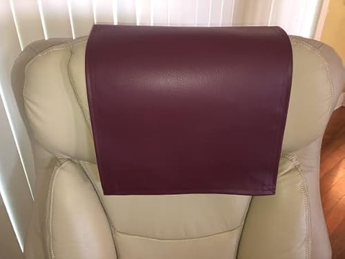 Recliner Chair Protector Furniture Headrest Pad Upholstery Marine Vinyl Wine Size 14"X30" Theater Seat Media Chair Rv Office Chair #TOP2
