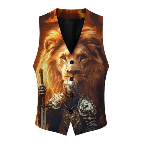 Lion And Knights Trendy Vest Suit for Men V Neck Formal Dress Waistcoat Vests Business Slim Fit3