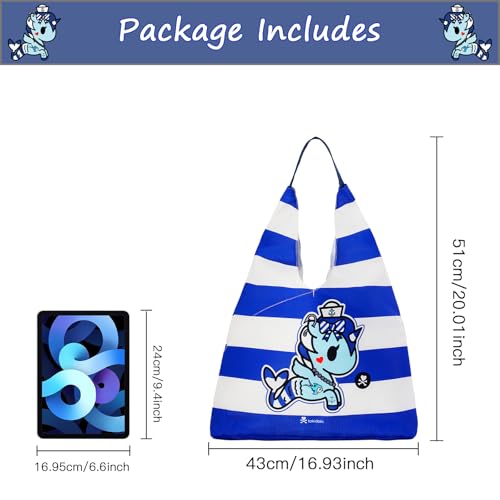 Image of tokidoki Large Tote Bag with Unicorno Keychain Laptop Travel Bag Shoulder Work Tote Weekender Bag Handbag for Women
