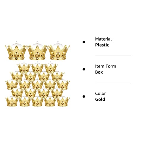 Honeydak Gold Fillable Crown With Dome Party Favors Decorative Crown Candy Storage Boxes Fillable Golden Crown Candy Containers For Baby Shower Princess Birthday Party Supplies (15 Pieces) #TOP7