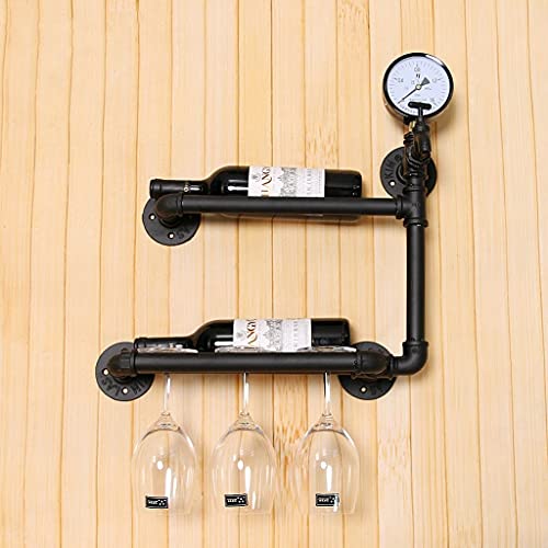 Support de décoration murale de bar compact pour organiser bouteilles et verres - 4