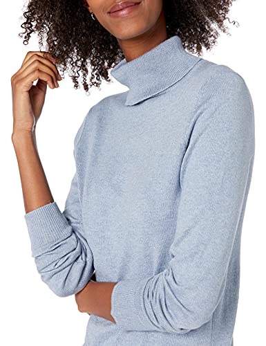 Amazon Essentials Women's Classic-Fit Lightweight Long-Sleeve Turtleneck Sweater (Available In Plus Size), Indigo Blue Heather, X-Large #TOP2