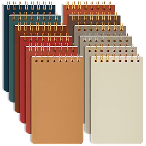 EOOUT 12 Pack Pocket Notebooks, Small 3x5 Spiral Notepads With Lined