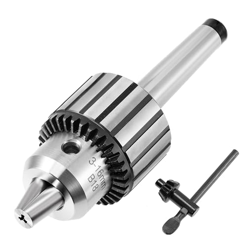 MACHALLY 5/8 Heavy Duty Drill Chuck with MT2 Arbor & 3/8-16 Drawbar Thread - Includes K32 Key - Forged All-Steel Construction - 1/8 to 5/8 Clamping Range - Model B18-MTB2