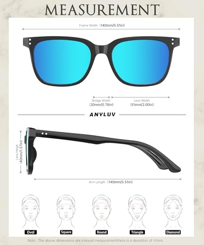 Image of ANYLUV Womens Sunglasses Polarized Sunglasses for Women, Trendy Woman Polarized Ultraviolet Protection Travel