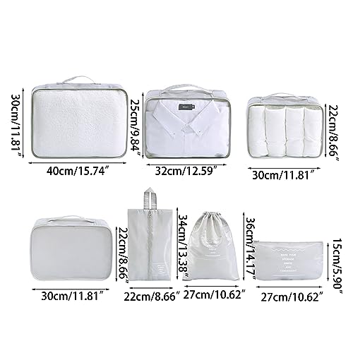 Lot de 7 cubes de rangement haut de gamme pour bagages de luxe - 8