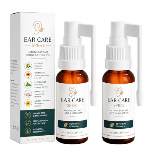 Ear Cleaner Spray Ear Care Spray for Feeling Clean & Refreshed Gentle Plant Formulas Lightweight & Comfort Ear Cleaner for People 30ML/1.01 FL OZ (2 PC)