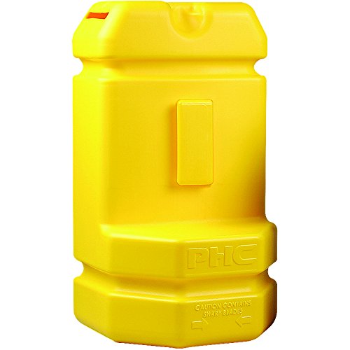 BOX USA Blade Bank, Yellow, Use to Safely Dispose of Dull, Broken or Old Utility Blades, Ideal for Shipping and Recieving, Crafts and Warehouse Use, Case of 1