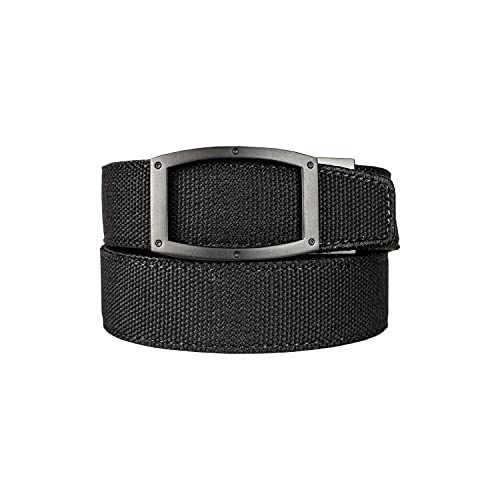 Nexbelt Men's Belt, Ratchet Newport V.4 Black Casual Nylon Dress Belt for Men with Adjustable Buckle