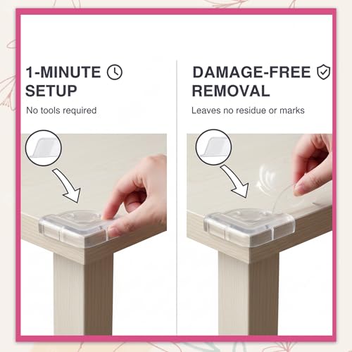Image of Safe-O-Kid (Pack of 24) Smiley-Shaped Corner Guards with Strong 3 M Adhesive - Transparent, Extra Safe, BPA Free, Non-Toxic,Soft & Safe, Furniture Protectors