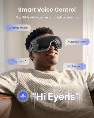 Image of RENPHO Eye Massager with Heat and Cooling Voice Control, Birthday Gifts for Women Men, FSA Eligible HSA, Massaging Eye Mask for Dry Eyes Head Tension and Stress Relief - Eyeris 3