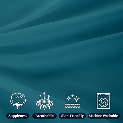 HBHLFZ Full Flat Sheet - Ultra Soft Polyester Top Sheet - Hotel Quality Bed Sheets - Comfortable Wrinkle-Free - Easy to Care for - 1 Full Flat Sheet Only(Full,Blue-Green)