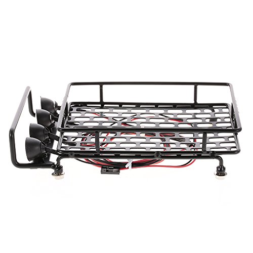 OWSOO Rack de bagageiro com Barra de Luz para 1/10 RC Crawler Axial SCX10 D90 110 Traxxas TRX-4 Tami
