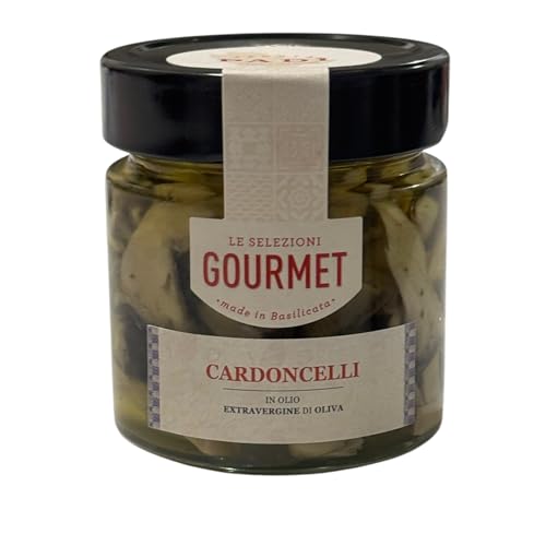 Cardoncelli en aceite EVO 200 gr Champiñones en aceite de oliva virgen extra con orégano de Pollino Tenuta Padì