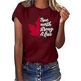 Frauen T-Shirt Casual Kurzarm Rundhalsausschnitt Atmungsaktiv Bequem Weich Lässig Basic Tops Bluse Oberteil (M)