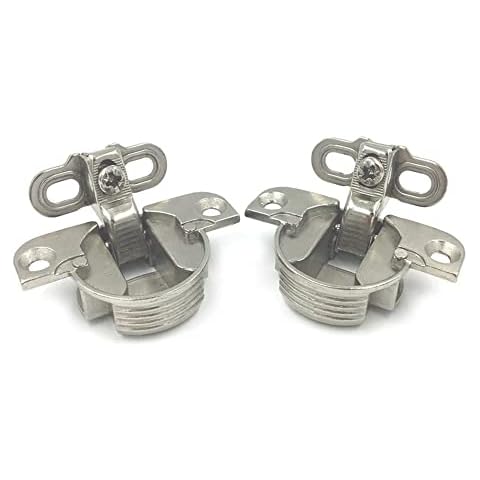 2 Pcs Adjustable Cabinet Hinges Soft Close 97 Degree Page Turning Axis Furniture Door Concealed Hinge for Kitchen Bathroom Window Wardrobe Bookcase Locker Cabinet Door Cover