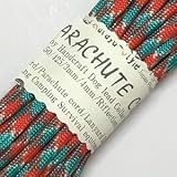 ■パラコード4mm7芯／Paracord 7Strand 4mm／120カラー■10ｍ■ (108:ターコイズ／レッドカモフラ)