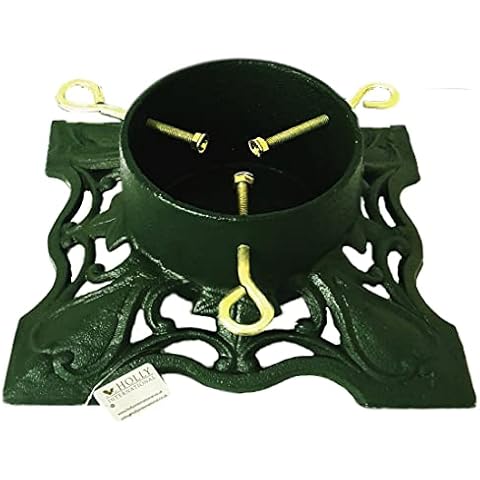 Holly International Cast Iron Christmas Tree Stand 14 Inch Art Nouveau for 8ft [2.4m] Real Fresh Cut Xmas Trees Cover