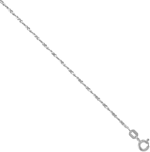 Miniatura 2 de Collar de cadena de serpentina trenzada de plata de ley de 0.051 in con corte de diamante, para mujeres de todas las edades, sin níquel, Italia