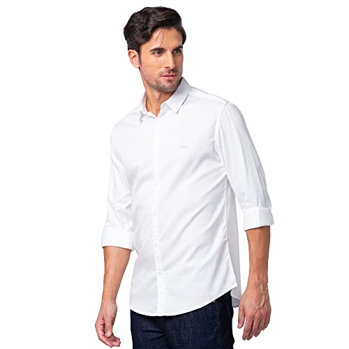 Image of Spykar Men's Slim Fit N /A Full Sleeve Solid Casual Shirts