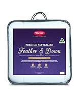 Tontine 50/50 Australian Feather and Down Quilt Doona – All Seasons Comfort – Breathable Natural Cotton Cover – Medium Weight & Machine Washable – King