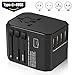 Produktbild AILUKI Reiseadapter Reisestecker Steckdose Adapter Stromadapter mit 4 USB Aufladung Reise Stecker universal einsetzbar für 150 Ländern z.B. Europa USA Australian UK usw Schwarz