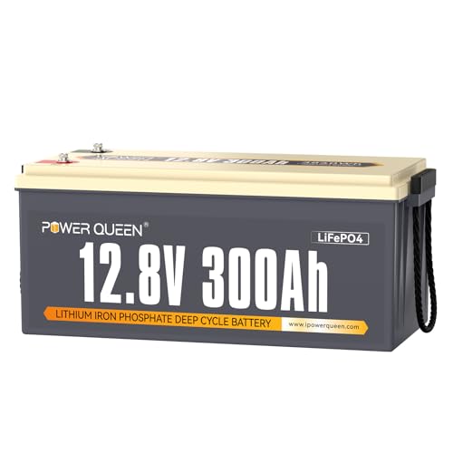 Image of Power Queen 12V 300Ah LiFePO4 Battery, 3840Wh Lithium Battery with 2560W Power Output, Up to 15000+ Deep Cycles, BMS Protections for Solar, RV Motorhome, Marine, Off-Grid