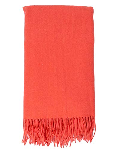 Alashan Ripple Finish - Cashmere Blend Throw Blanket - Soft Woven Coral Throw