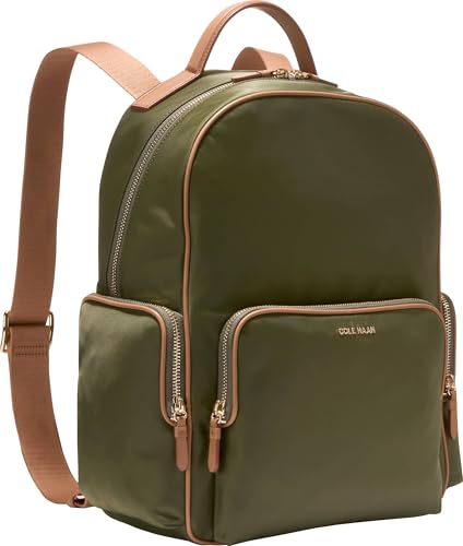 Image of Cole Haan Women's Delancey Nylon Backpack, Olive Night /Godlen Honey