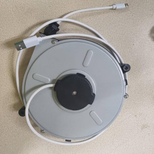 Carrete de cable de carga retráctil USB blanco de 1,2 metros para viajes 5