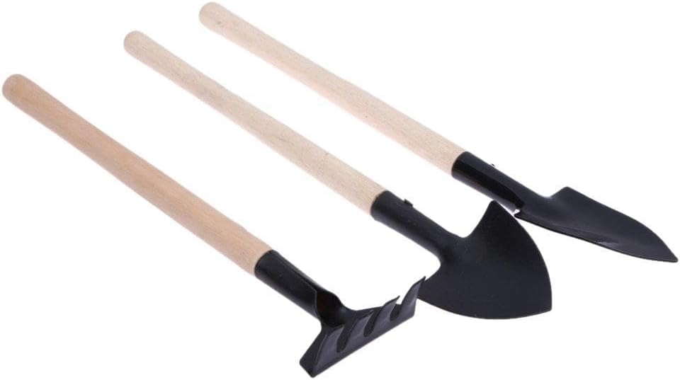 3pcs Mini Garden Tools Harrow Spade Shovel Flower Planted Tool Set Kids Toy Mini Garden Tool Set for Planting use