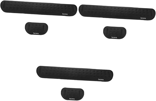 MAGICLULU Juego de 3 juegos de teclado de muñeca para reposo de manos, accesorios para escritorio de gel, alfombrilla de mouse ergonómica,