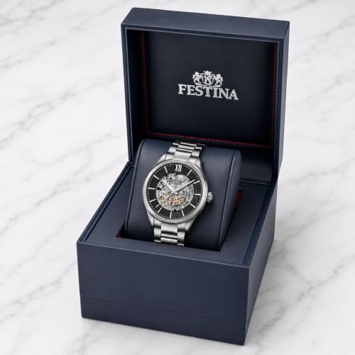 Image of Festina Automatic Skeleton Watch, Stainless Steel Analog Wristwatch