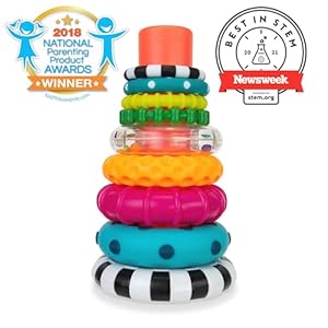 Sassy Stacks of Circles Stacking Ring STEM Learning Toy, Age 6+ Months, Multi, 9 Piece Set 2 41w9LQ5COSL. SS300