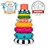 Sassy Stacks of Circles Stacking Ring STEM Learning Toy, Age 6+ Months, Multi, 9 Piece Set