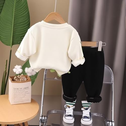 Image of Googo Gaaga Unisex Kid Cotton Printed Sweatshirt and Pant Set Round Neck Long Sleeve Outfit | | Winter Warm Clothes | Toddler Tracksuit for Casual