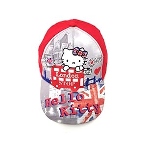 Hello kitty Casquette Enfant Fille London Gris/Rouge de 3 à 9ans