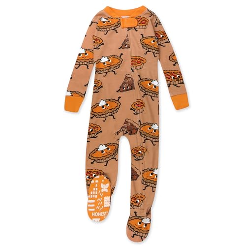 Image of HonestBaby Non-Slip Footed Pajamas One-Piece Sleeper Zip-Front Pjs 100% Organic Cotton for Baby Boys